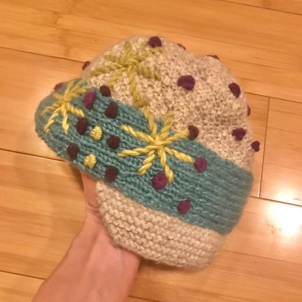 Hand knit wool hat from Nepal